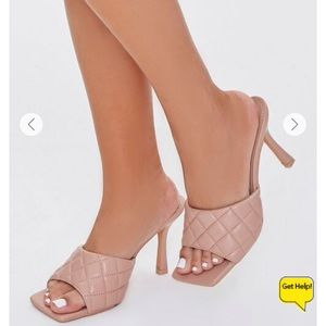 Quilted square toe heels